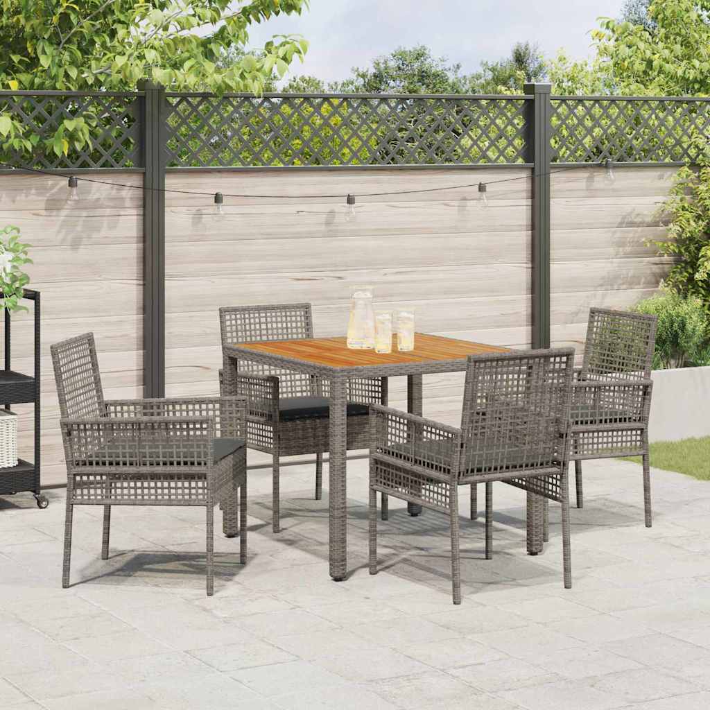 Have Spisebordssæt 5 pcs Grå Poly rattan