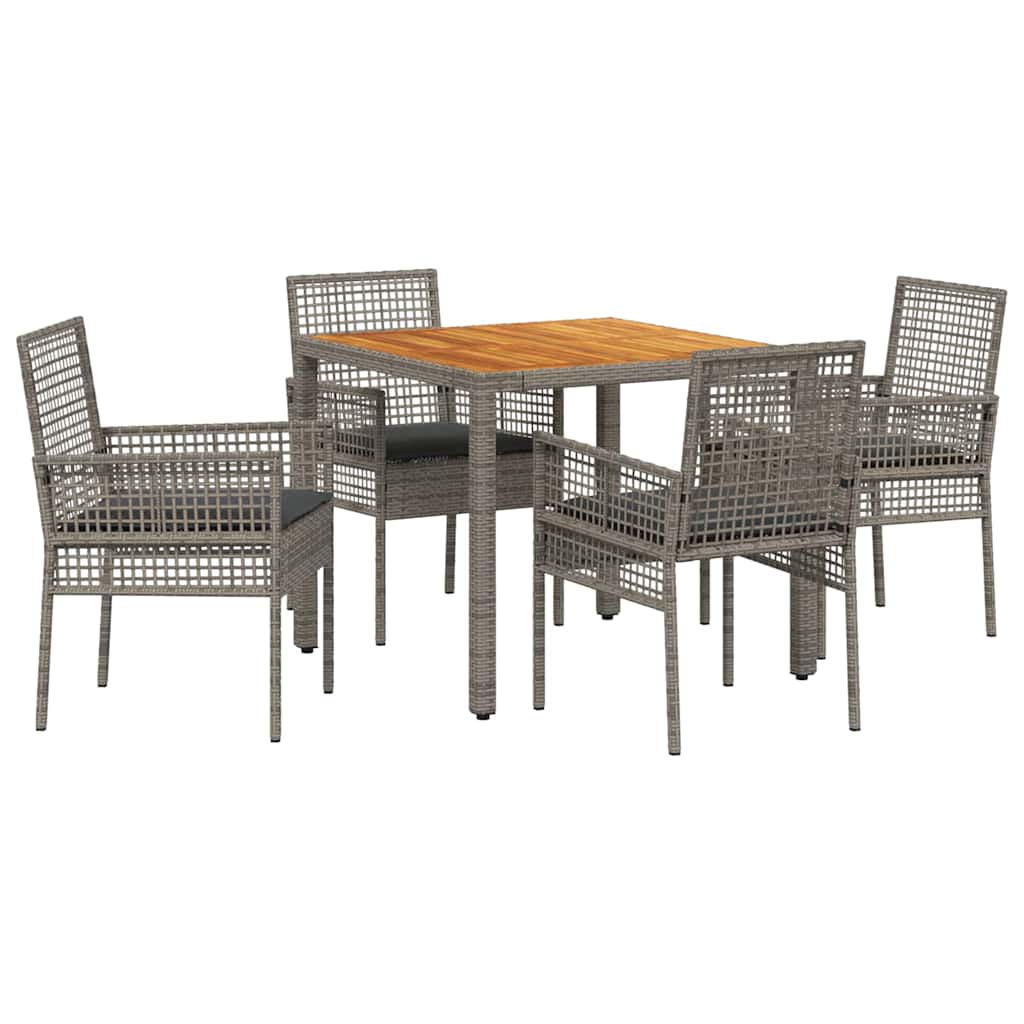 Have Spisebordssæt 5 pcs Grå Poly rattan