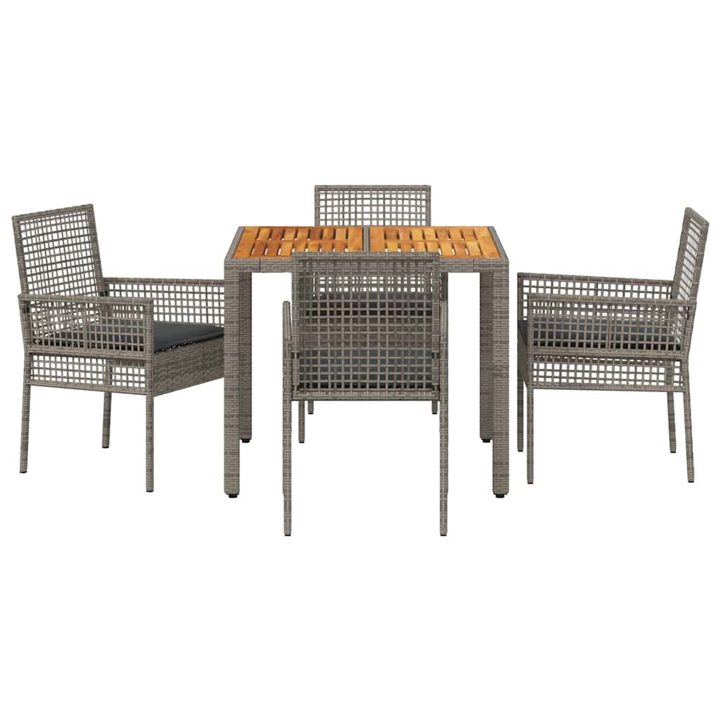 Have Spisebordssæt 5 pcs Grå Poly rattan