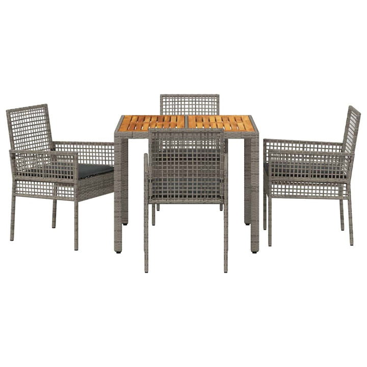 Have Spisebordssæt 5 pcs Grå Poly rattan