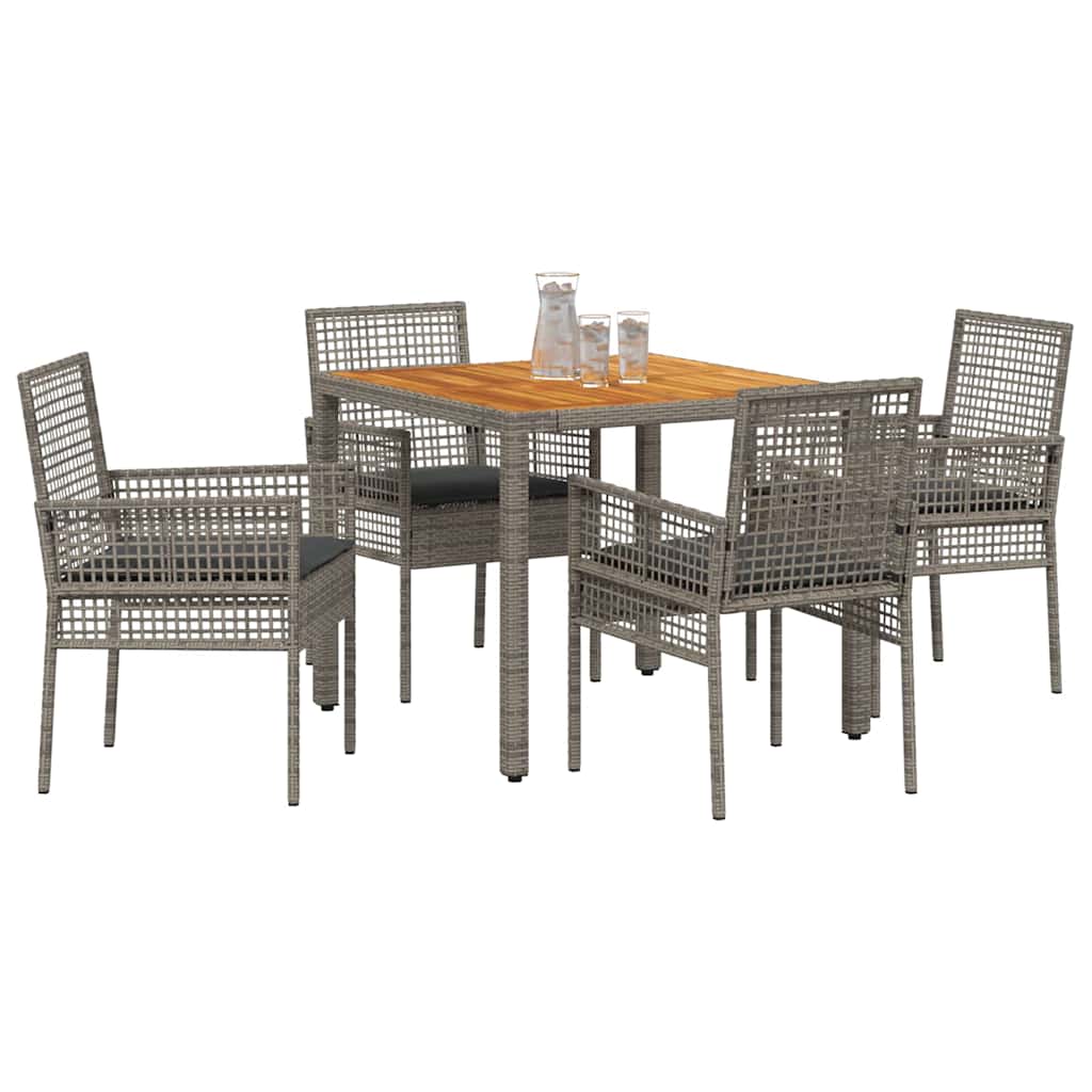 Have Spisebordssæt 5 pcs Grå Poly rattan