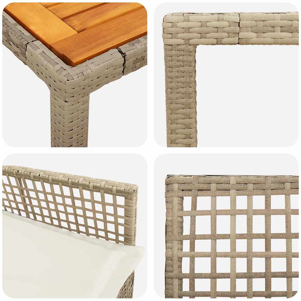 Have Spisebordssæt 3 pcs Beige Poly rattan