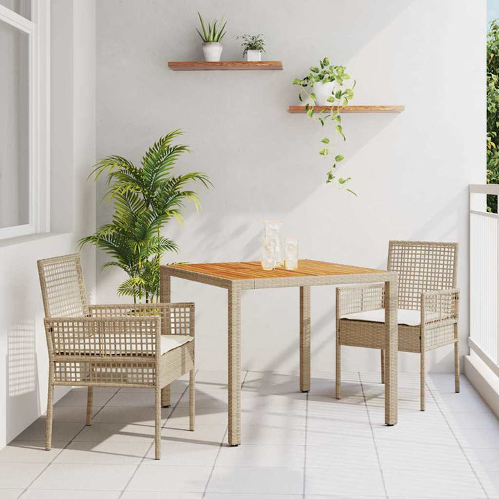Have Spisebordssæt 3 pcs Beige Poly rattan