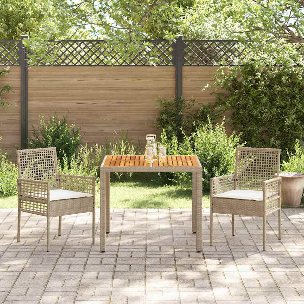 Have Spisebordssæt 3 pcs Beige Poly rattan