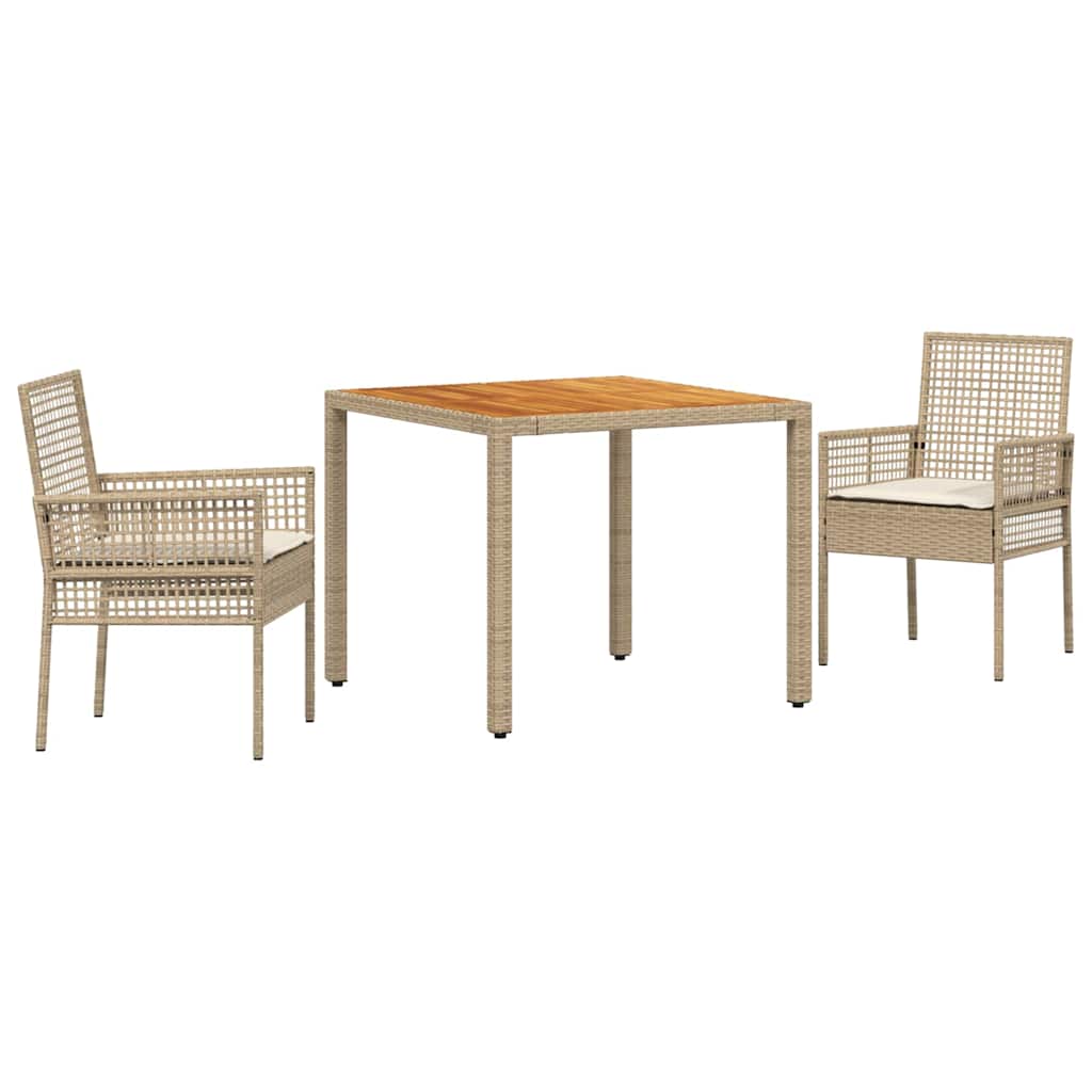 Have Spisebordssæt 3 pcs Beige Poly rattan