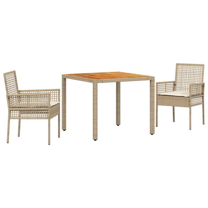 Have Spisebordssæt 3 pcs Beige Poly rattan