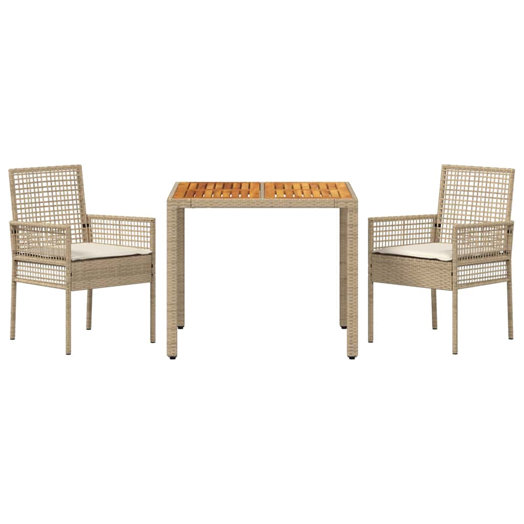 Have Spisebordssæt 3 pcs Beige Poly rattan