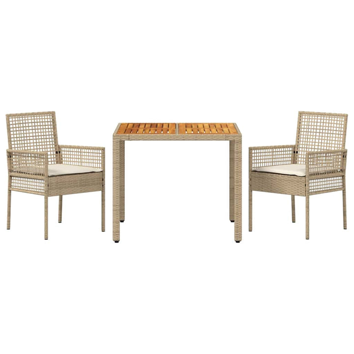 Have Spisebordssæt 3 pcs Beige Poly rattan