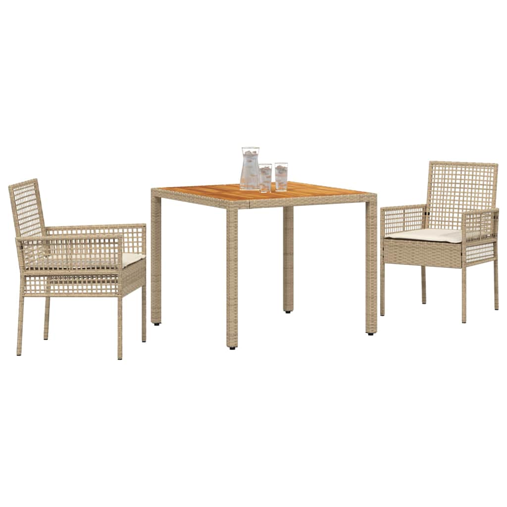 Have Spisebordssæt 3 pcs Beige Poly rattan