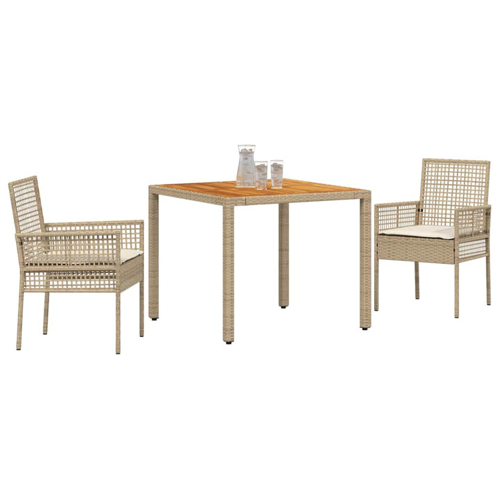 Have Spisebordssæt 3 pcs Beige Poly rattan