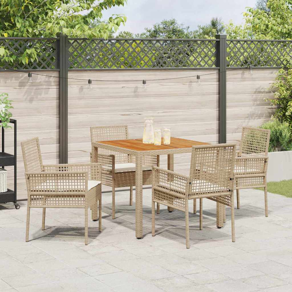 Have Spisebordssæt 5 pcs Beige Poly rattan