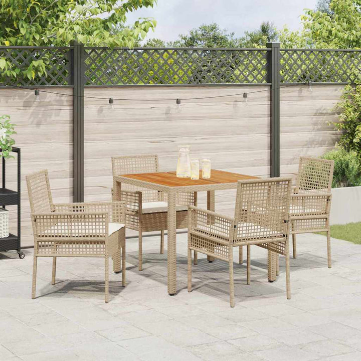 Have Spisebordssæt 5 pcs Beige Poly rattan