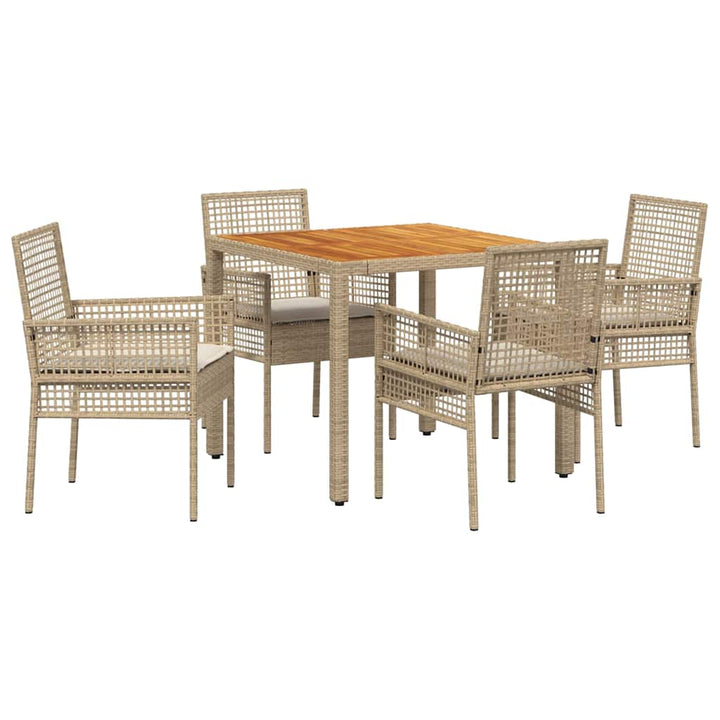 Have Spisebordssæt 5 pcs Beige Poly rattan