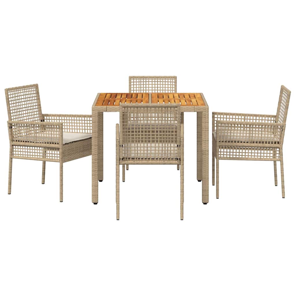 Have Spisebordssæt 5 pcs Beige Poly rattan