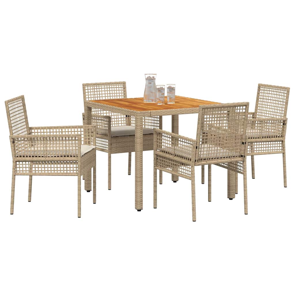 Have Spisebordssæt 5 pcs Beige Poly rattan