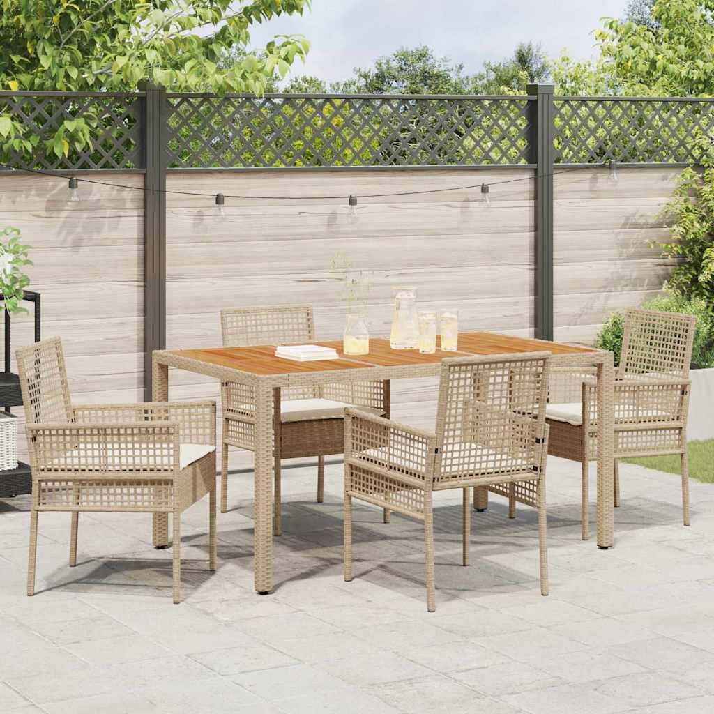 Have Spisebordssæt 5 pcs Beige Poly rattan