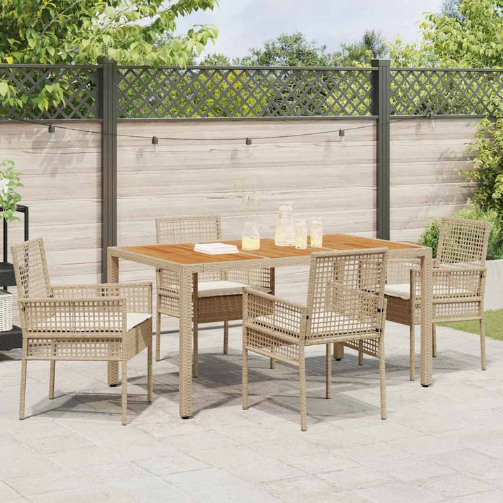 Have Spisebordssæt 5 pcs Beige Poly rattan