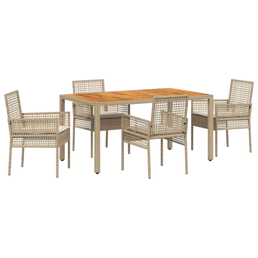 Have Spisebordssæt 5 pcs Beige Poly rattan