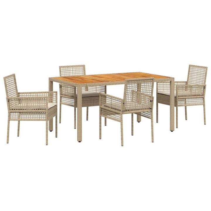 Have Spisebordssæt 5 pcs Beige Poly rattan