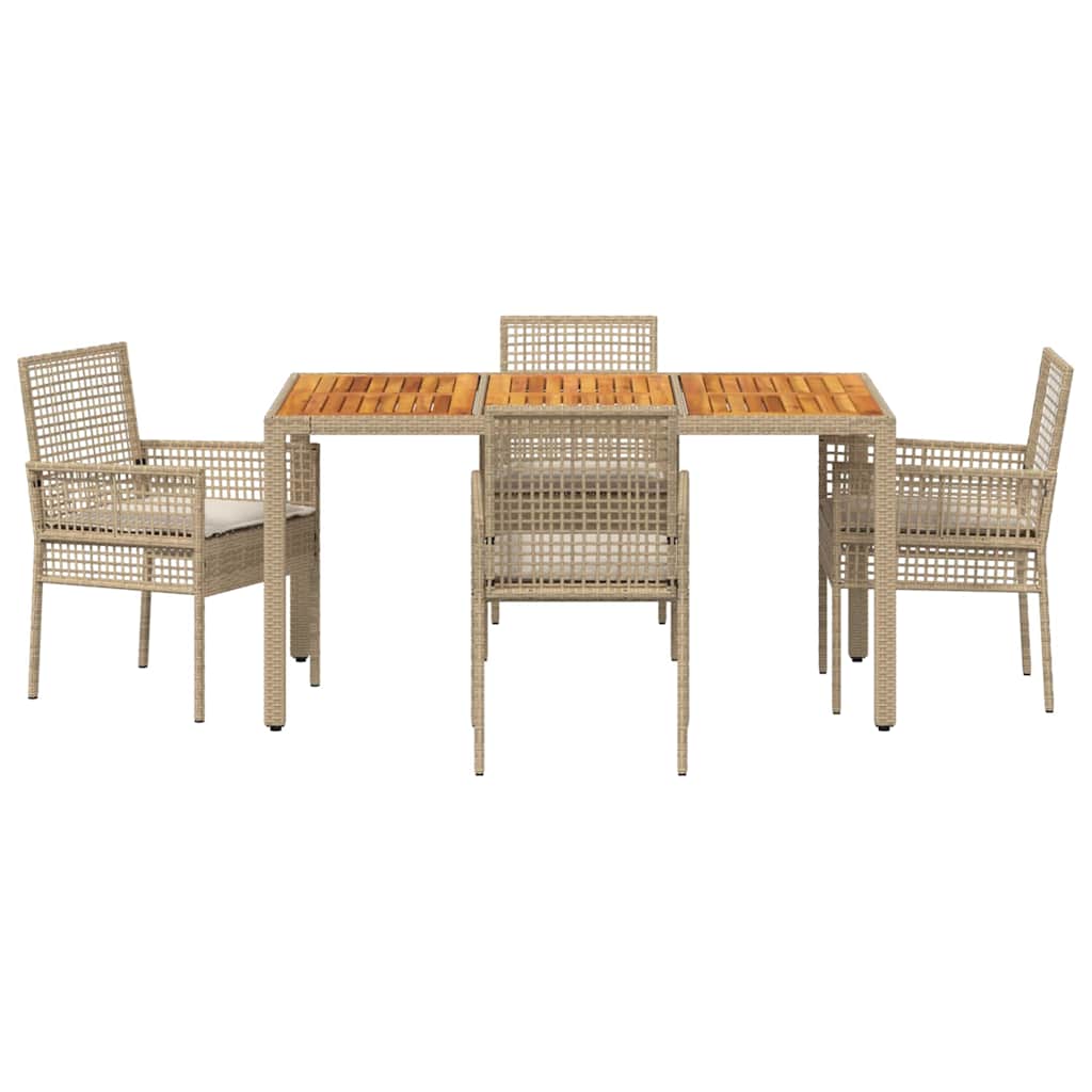 Have Spisebordssæt 5 pcs Beige Poly rattan