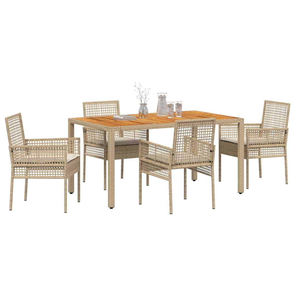 Have Spisebordssæt 5 pcs Beige Poly rattan