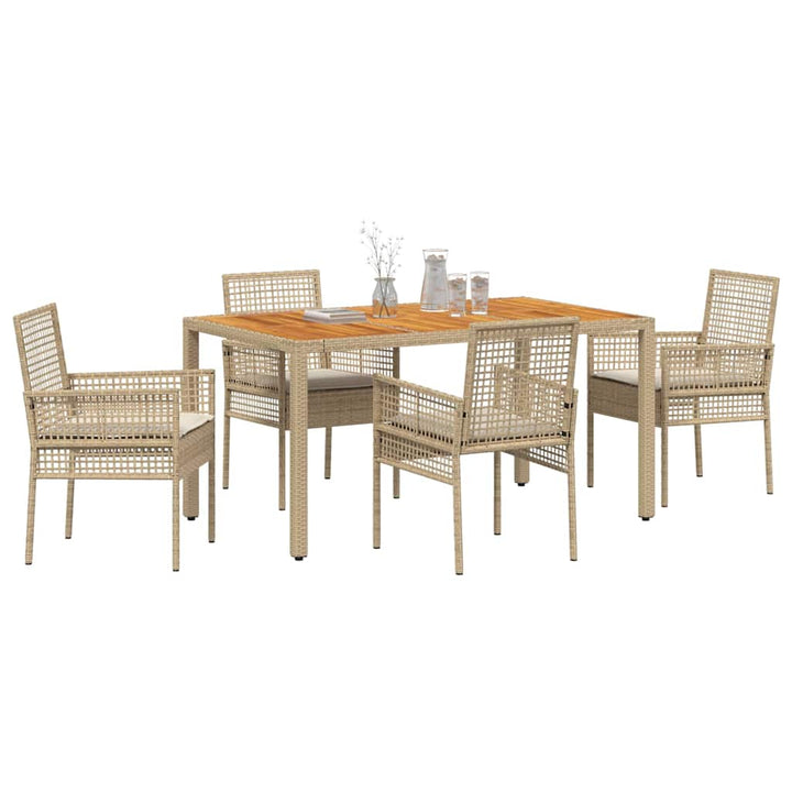Have Spisebordssæt 5 pcs Beige Poly rattan