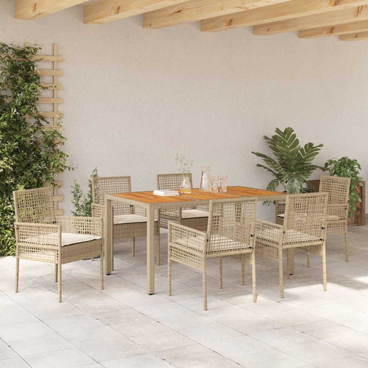 Have Spisebordssæt 7 pcs Beige Poly rattan