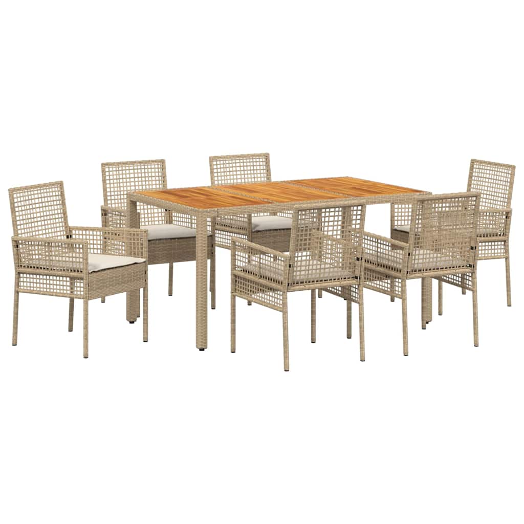 Have Spisebordssæt 7 pcs Beige Poly rattan