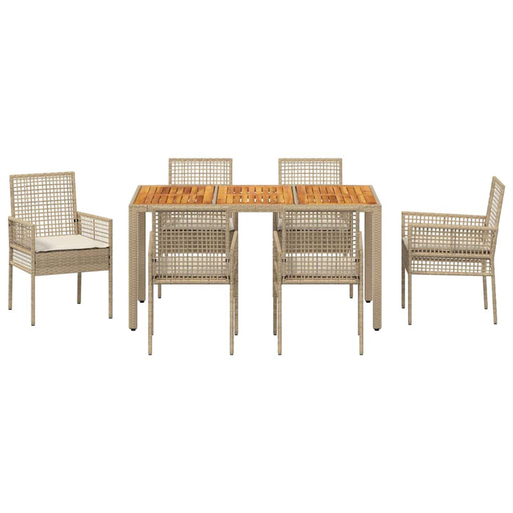 Have Spisebordssæt 7 pcs Beige Poly rattan