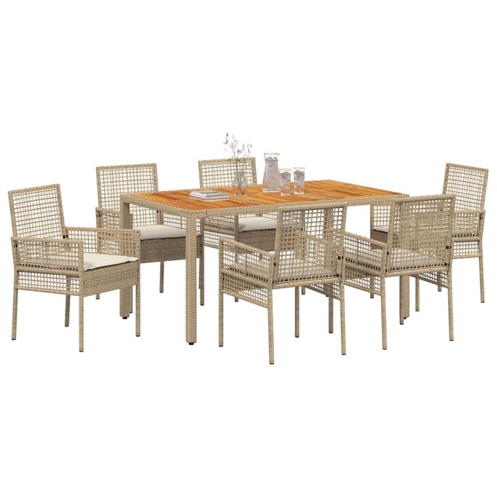 Have Spisebordssæt 7 pcs Beige Poly rattan