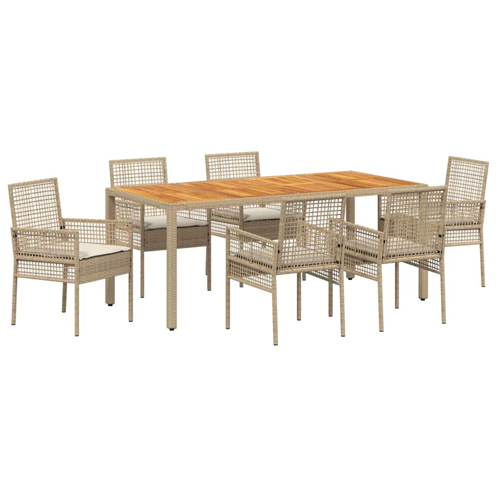 Have Spisebordssæt 7 pcs Beige Poly rattan