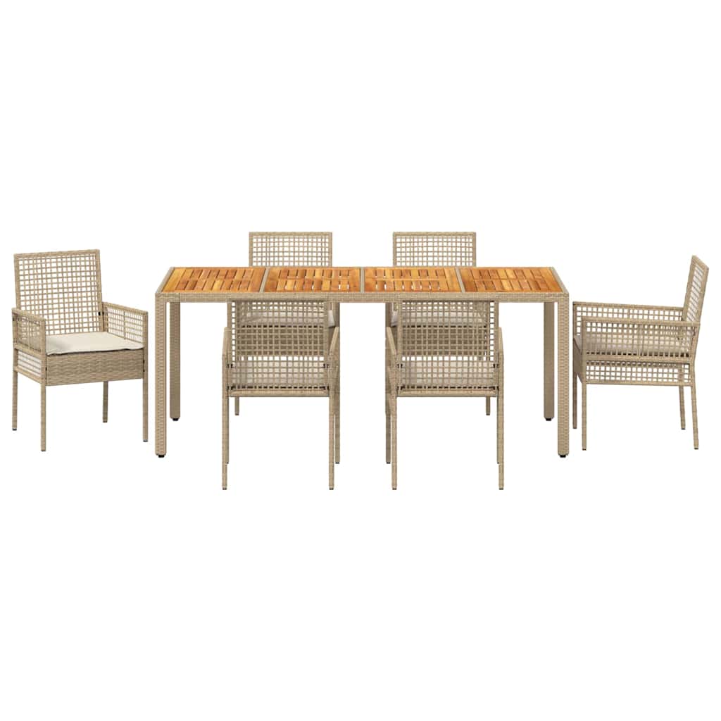 Have Spisebordssæt 7 pcs Beige Poly rattan