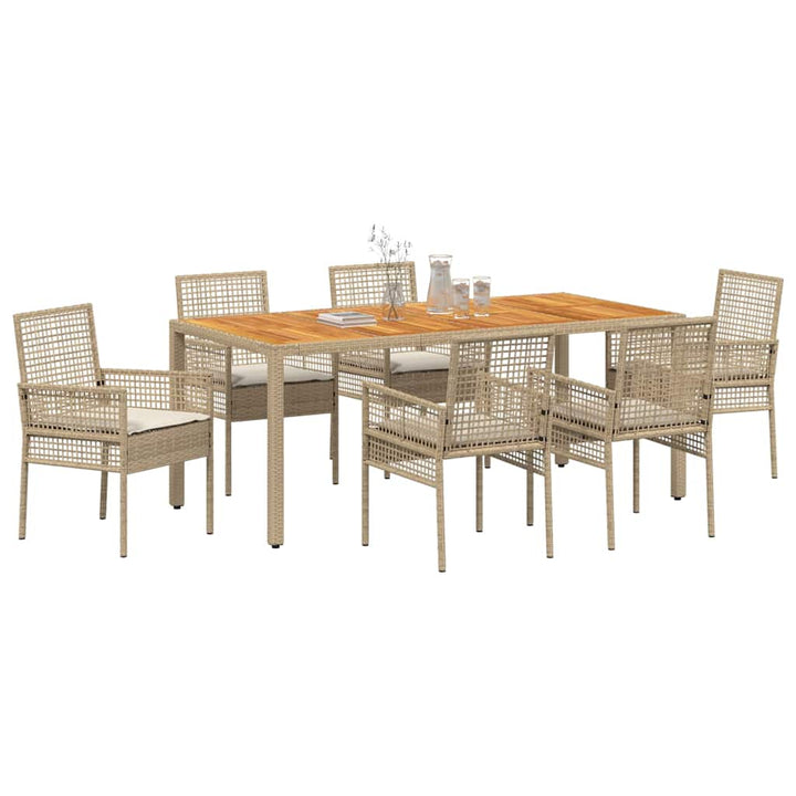 Have Spisebordssæt 7 pcs Beige Poly rattan