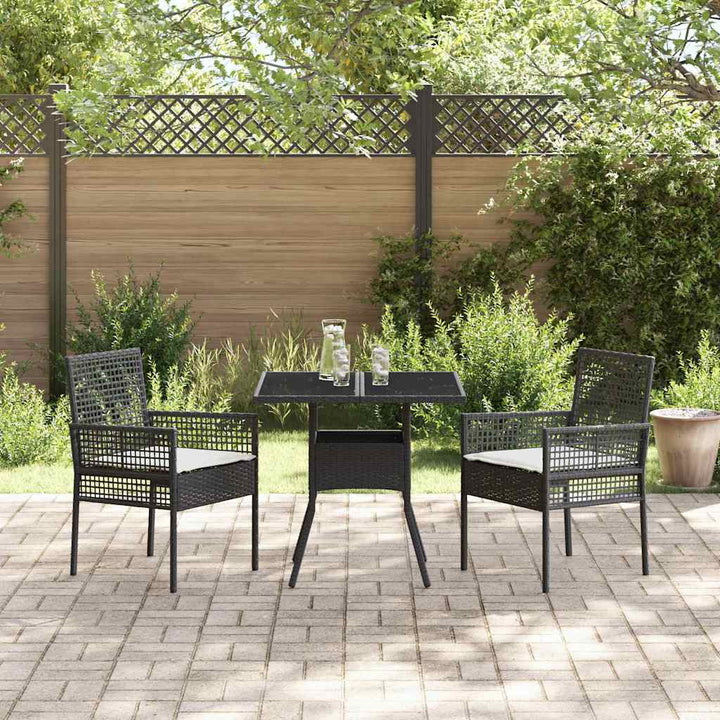 Have Spisebordssæt 3 pcs Sort Poly rattan
