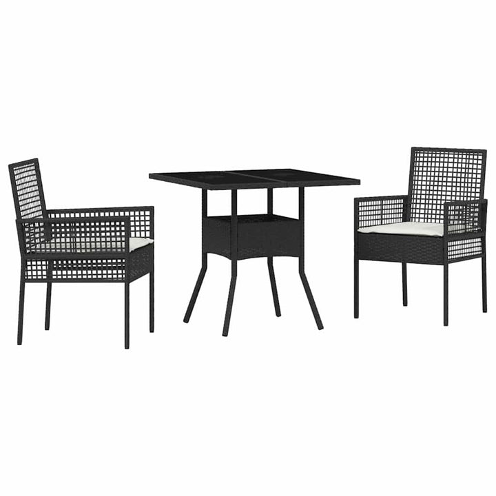 Have Spisebordssæt 3 pcs Sort Poly rattan
