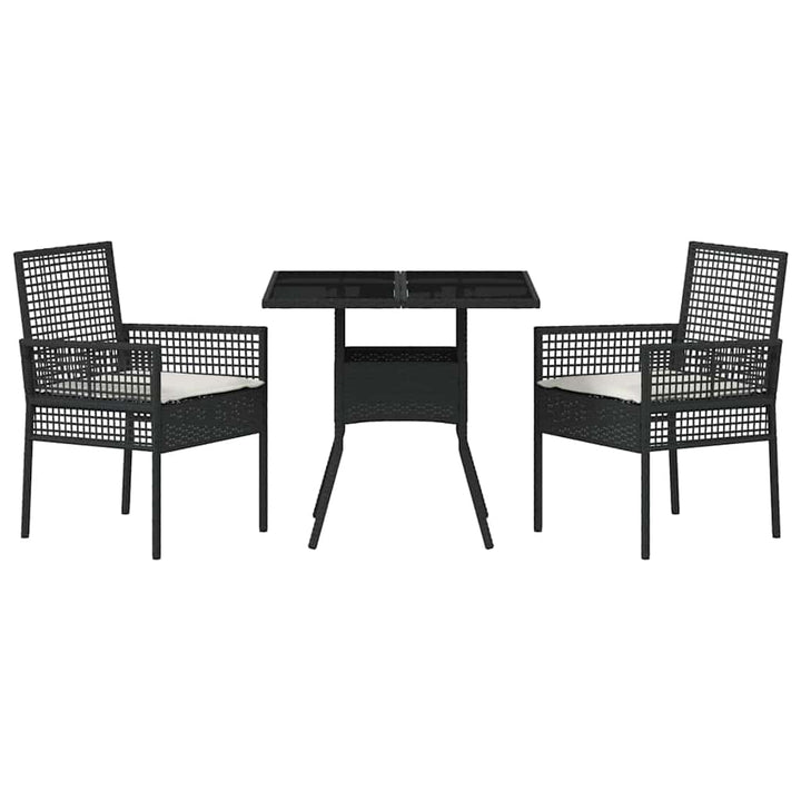 Have Spisebordssæt 3 pcs Sort Poly rattan