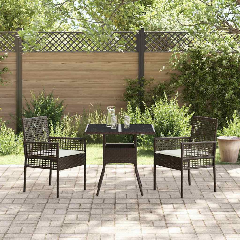 Have Spisebordssæt 3 pcs Brun Poly rattan