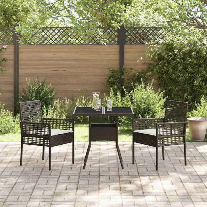 Have Spisebordssæt 3 pcs Brun Poly rattan