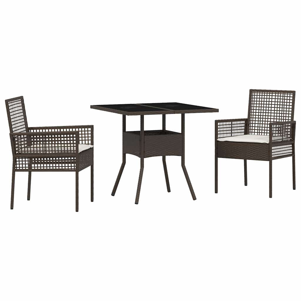 Have Spisebordssæt 3 pcs Brun Poly rattan