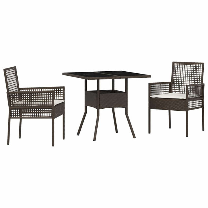 Have Spisebordssæt 3 pcs Brun Poly rattan