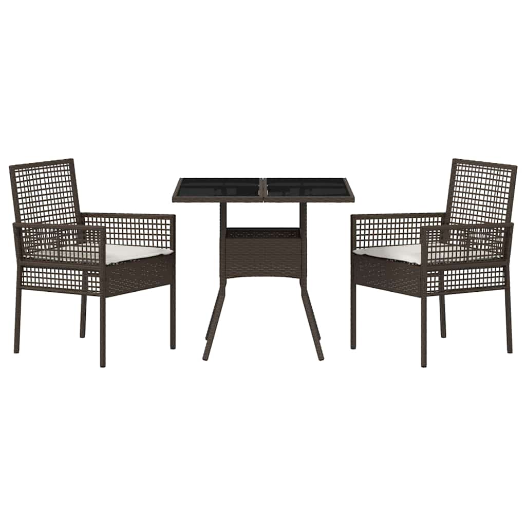 Have Spisebordssæt 3 pcs Brun Poly rattan