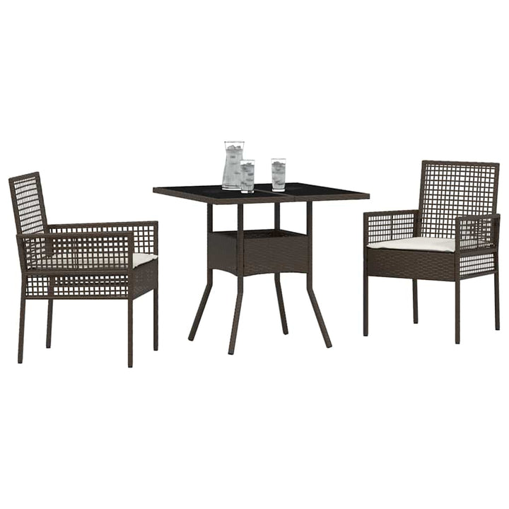 Have Spisebordssæt 3 pcs Brun Poly rattan