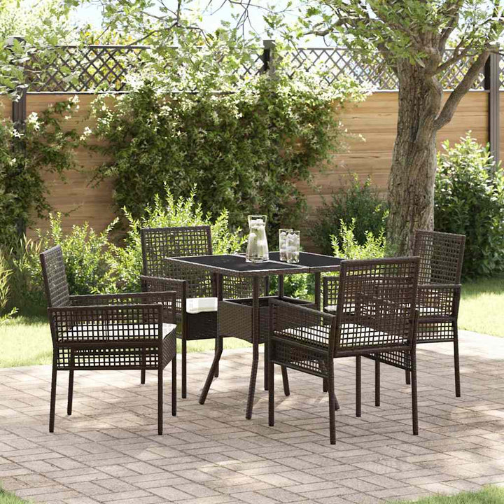 Have Spisebordssæt 5 pcs Brun Poly rattan