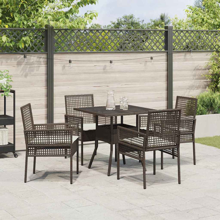 Have Spisebordssæt 5 pcs Brun Poly rattan