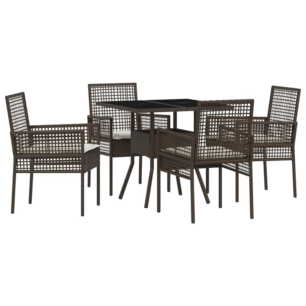 Have Spisebordssæt 5 pcs Brun Poly rattan