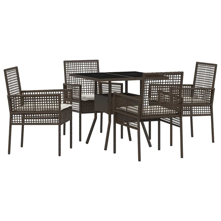 Have Spisebordssæt 5 pcs Brun Poly rattan