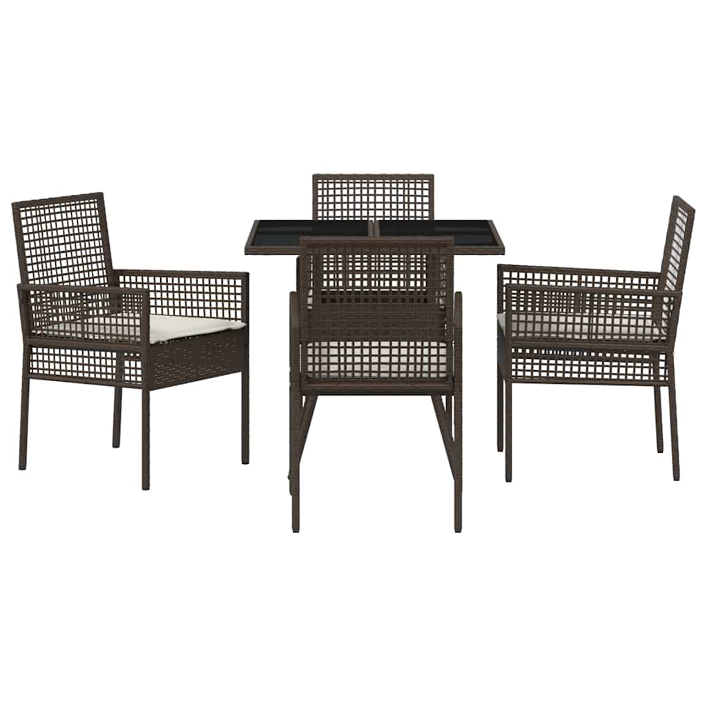 Have Spisebordssæt 5 pcs Brun Poly rattan