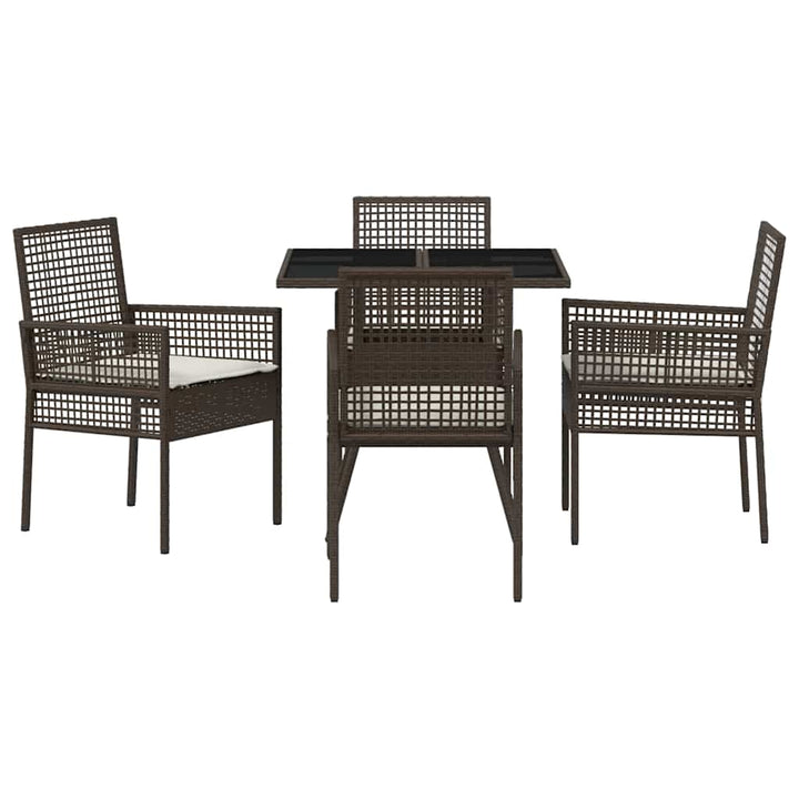 Have Spisebordssæt 5 pcs Brun Poly rattan