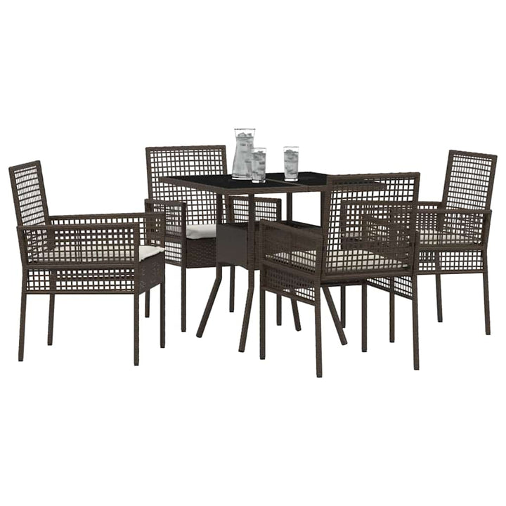 Have Spisebordssæt 5 pcs Brun Poly rattan