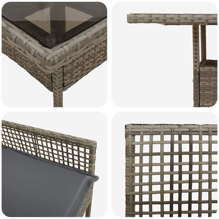 Have Spisebordssæt 3 pcs Grå Poly rattan
